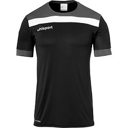 Uhlsport Offense 23 Shirt Korte Mouw Heren - Zwart / Antraciet / Wit