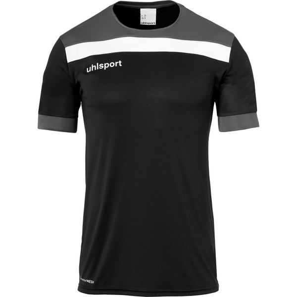Uhlsport Offense 23 Shirt Korte Mouw Heren - Zwart / Antraciet / Wit