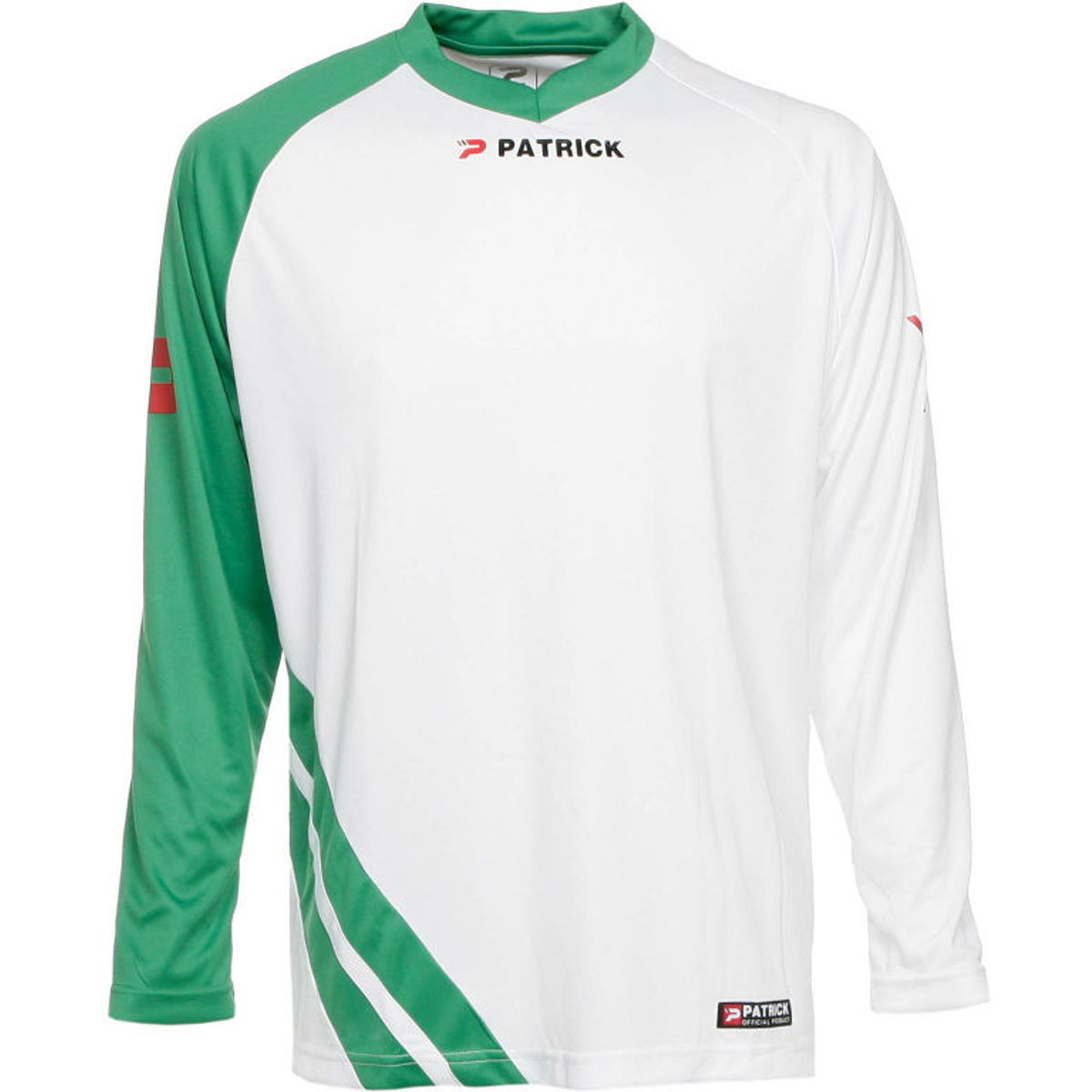 Patrick Victory Voetbalshirt Lange Mouw voor Heren Wit Groen Teamswear