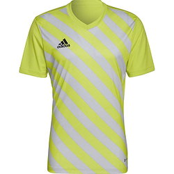 Adidas Entrada 22 Maillot Manches Courtes Hommes - Jaune Fluo / Gris Clair
