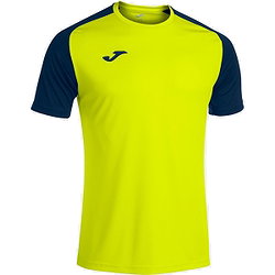 Joma Academy IV Shirt Korte Mouw Heren - Fluogeel / Marine