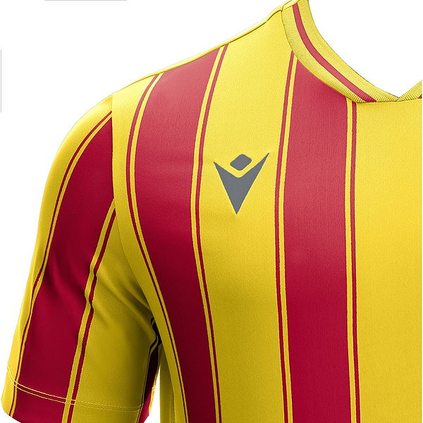 Macron Sceptrum Maillot Manches Courtes pour Hommes Jaune