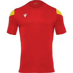 Macron Polis Trikot Kurzarm Kinder - Rot / Gelb