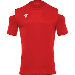 Macron Polis Shirt Korte Mouw Heren - Rood / Wit