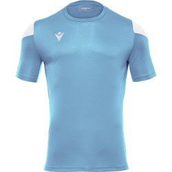 Macron Polis Shirt Korte Mouw Heren - Hemelsblauw / Wit