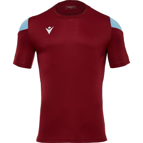 Macron Polis Maillot Manches Courtes pour Hommes Bordeaux Bleu