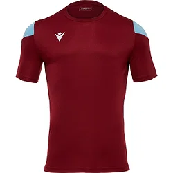 Macron Polis Shirt Korte Mouw Heren - Bordeaux / Hemelsblauw