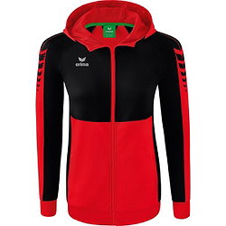 Erima Six Wings Trainingsjacke Mit Kapuze Damen - Rot / Schwarz