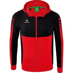 Erima Six Wings Trainingsjack Met Capuchon Heren - Rood / Zwart