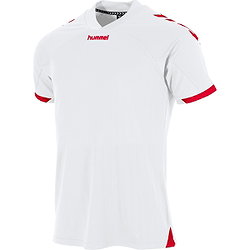 Hummel Fyn Shirt Korte Mouw Heren - Wit / Rood