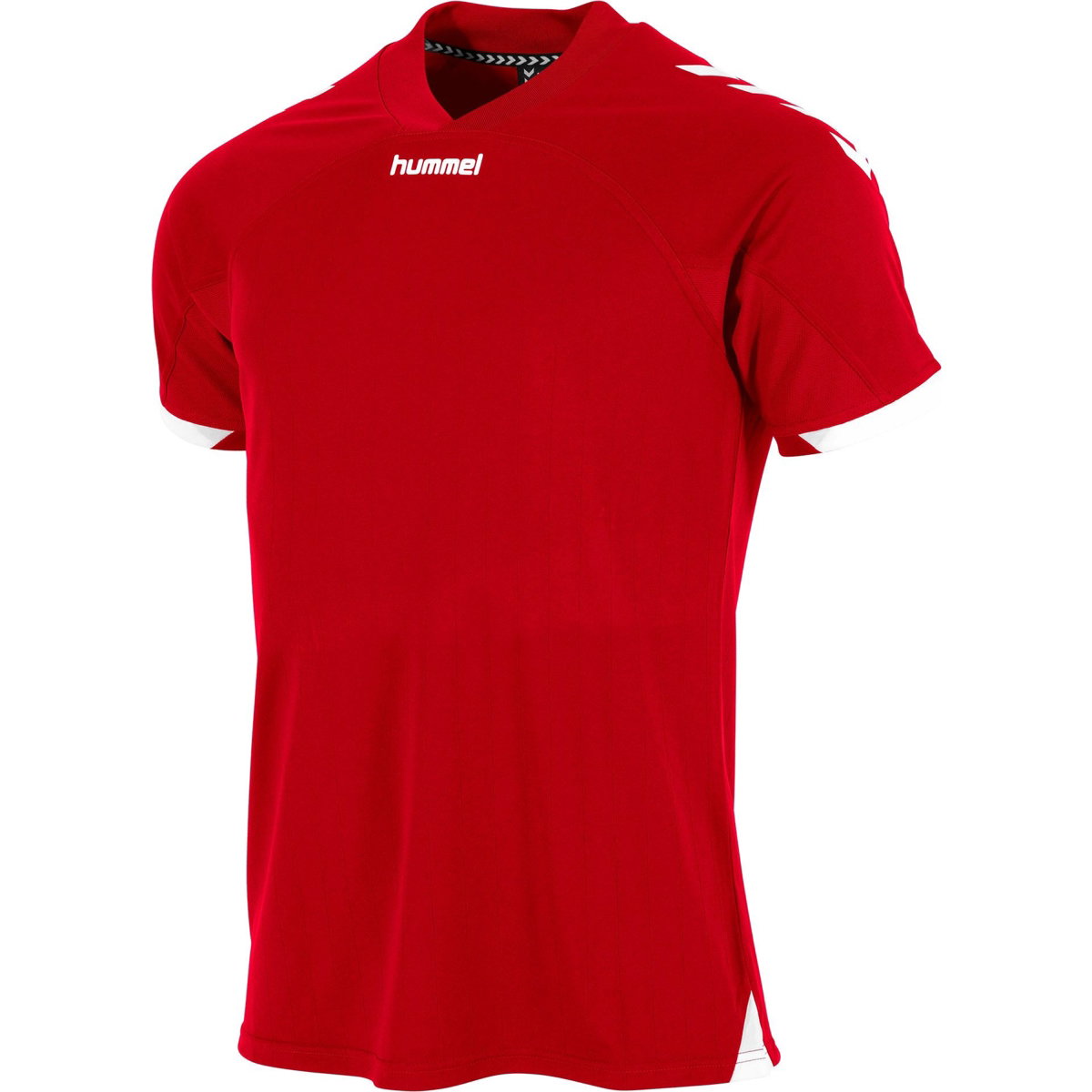 Hummel Fyn Shirt Korte Mouw voor Heren | Rood - Wit