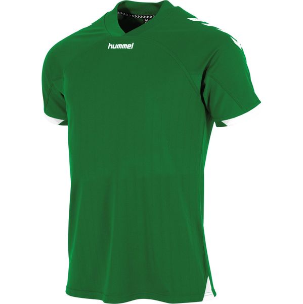 Hummel Fyn Shirt Korte Mouw Heren - Groen / Wit