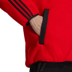 Présentation: Adidas Belgique Fleece Veste D'entraînement 2022-2024 Hommes - Rouge / Noir