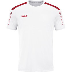 Jako Power Maillot Manches Courtes Hommes - Blanc / Rouge