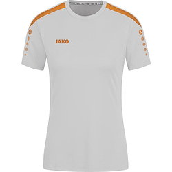 Jako Power Shirt Korte Mouw Dames - Zachtgrijs / Fluo Oranje