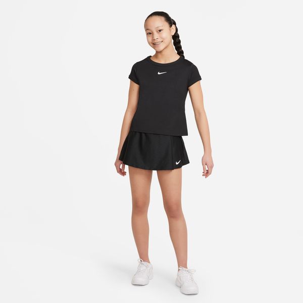 Bijdrager Huiswerk effect Nike Dri-Fit Victory Flouncy Tennisrokje voor Kinderen | Zwart | Teamswear