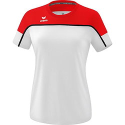 Erima Change T-Shirt Dames - Wit / Rood / Zwart