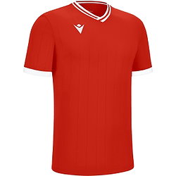 Macron Halley Maillot Manches Courtes Enfants - Rouge / Blanc