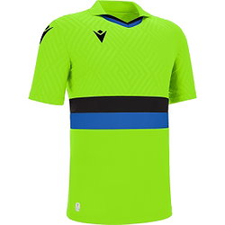 Macron Charon Eco Shirt Korte Mouw Kinderen - Fluo Groen / Zwart / Royal