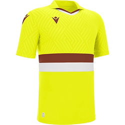 Macron Charon Eco Shirt Korte Mouw Kinderen - Fluogeel / Bordeaux / Wit