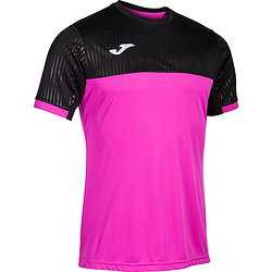 Joma Montreal Maillot Manches Courtes Hommes - Rose Fluo / Noir