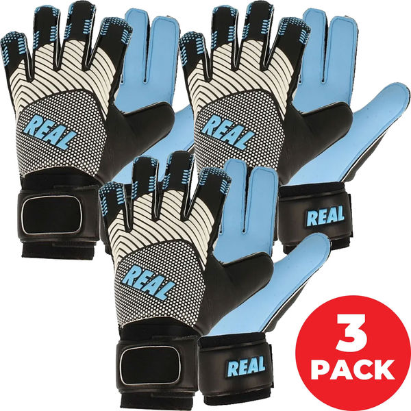 Real Aqua Tw-Handschuhe 3Er Pack Schwarz Kinder | für Hellblau - Teamswear 