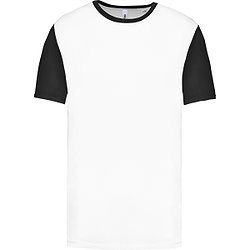 Proact Tweekleurig Shirt Korte Mouw Kinderen - Wit / Zwart
