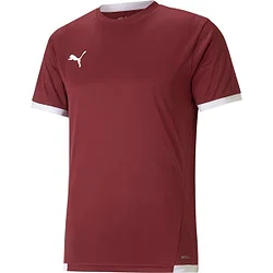 Puma Teamliga Maillot Manches Courtes Hommes - Bordeaux / Blanc