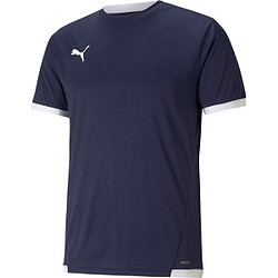 Puma Teamliga Maillot Manches Courtes Enfants - Marine / Blanc
