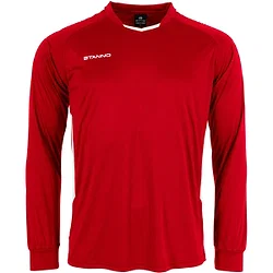 Stanno First First Voetbalshirt Lange Mouw Heren - Rood / Wit