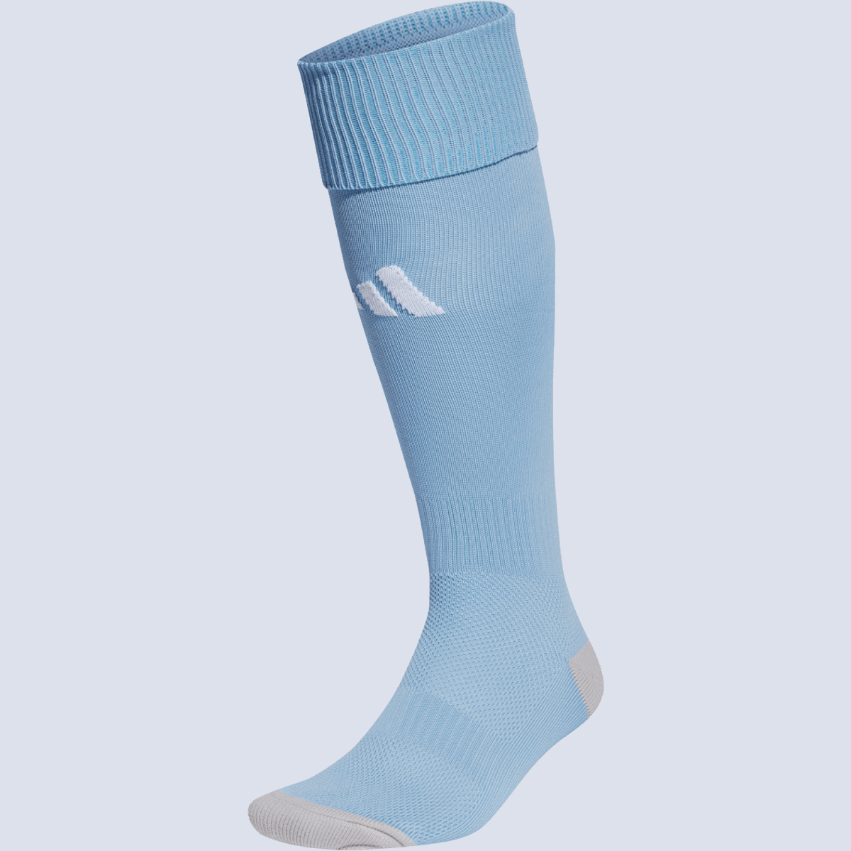 Elfcool Lot de 10 paires de chaussettes de football à rayures montantes pour softball, baseball, sport, équipe, chaussettes de football respirantes pour homme et femme, bleu ciel [10 paires], taille