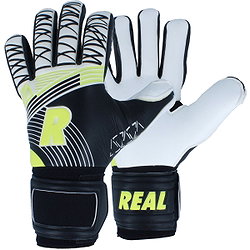 Real Support Gants De Gardien - Blanc / Noir / Jaune Fluo