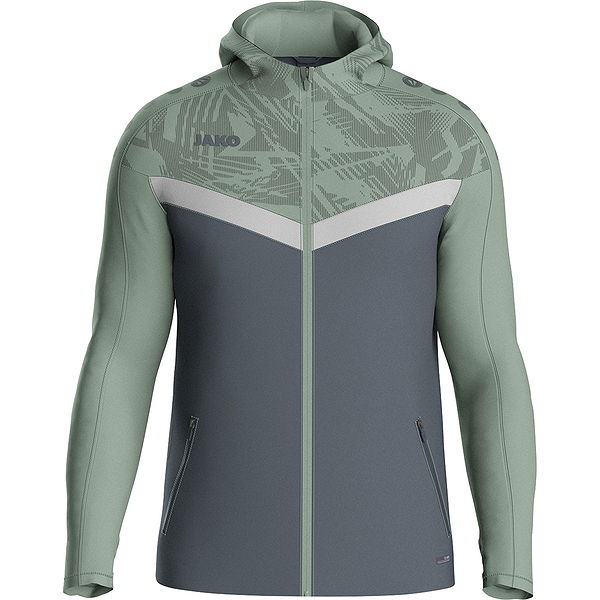 Jako Iconic Hoodie für Herren Soft Grey Mintgrün Anthra