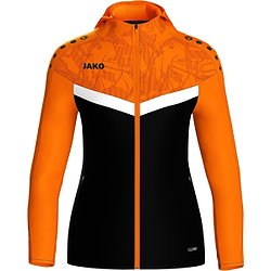 Jako Iconic Sweat À Capuche Femmes - Noir / Orange Fluo