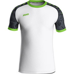 Jako Iconic Shirt Korte Mouw Kinderen - Wit / Zwart / Fluo Groen