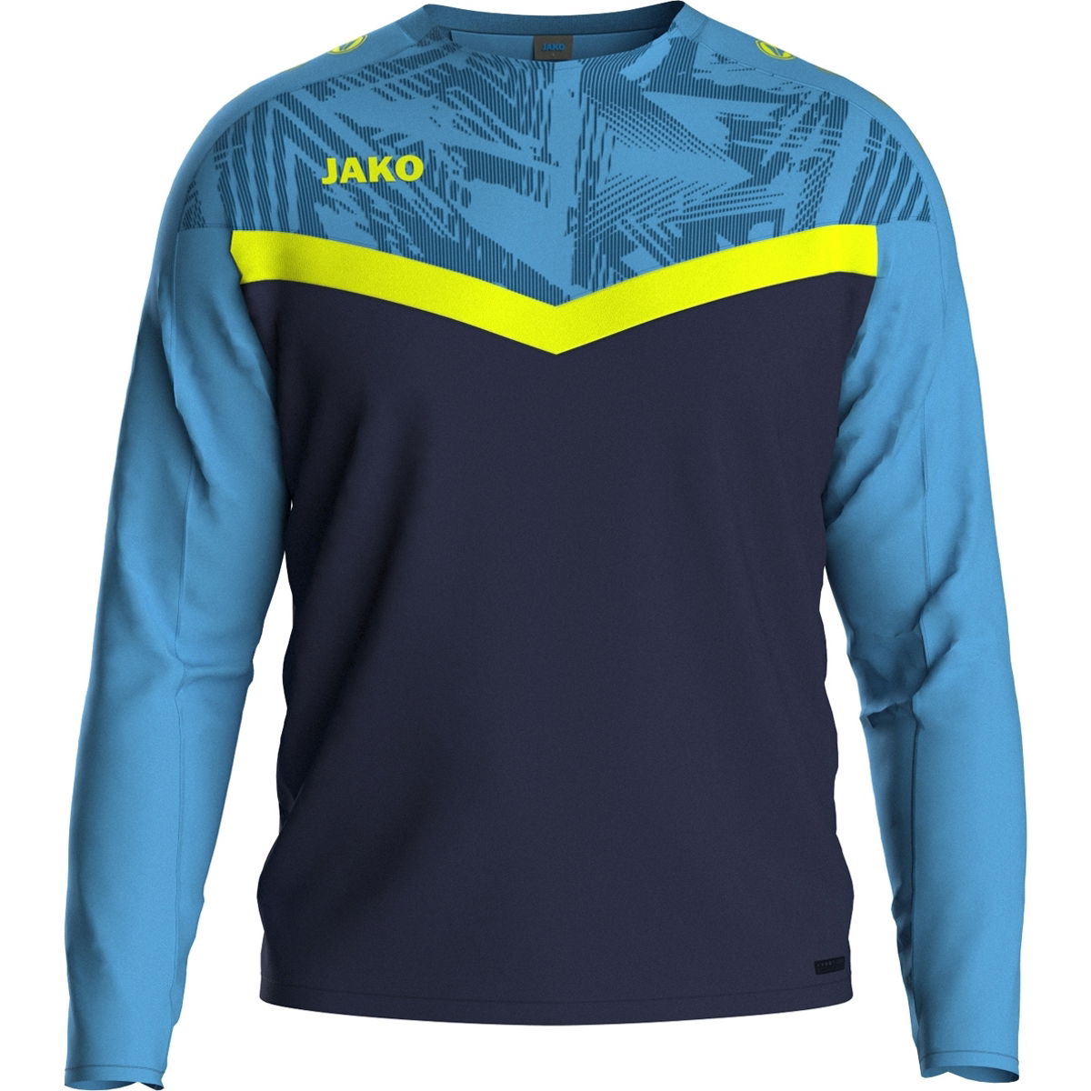 Jako Iconic Sweat pour Hommes Marine Bleu Jako Jaune Fluo