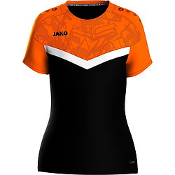 Jako Iconic T-Shirt Femmes - Noir / Orange Fluo