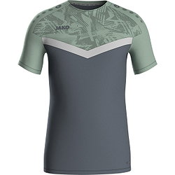 Jako Iconic T-Shirt Enfants - Gris Tendre / Vert Menthe / Anthra Light