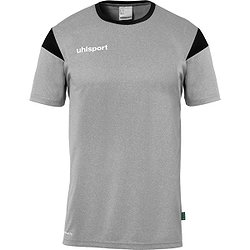 Uhlsport Squad 27 Shirt Korte Mouw Heren - Donkergrijs Gemeleerd / Zwart