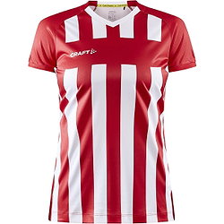 Craft Progress 2.0 Stripe Shirt Korte Mouw Dames - Rood / Wit