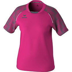 Erima Evo Star Shirt Korte Mouw Dames - Fluo Roze / Slate Grey