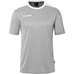 Kempa Emotion 27 Shirt Korte Mouw Heren - Donkergrijs Gemeleerd / Wit