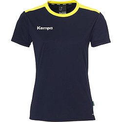 Kempa Shirt Korte Mouw Dames - Marine / Fluogeel