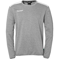 Kempa Emotion 27 Sweat Hommes - Gris Foncé Mélange / Blanc