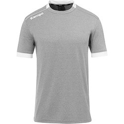Kempa Player Maillot Manches Courtes Enfants - Gris Foncé Mélange / Blanc