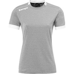 Kempa Player Shirt Korte Mouw Dames - Donkergrijs Gemeleerd / Wit