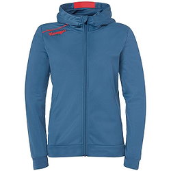 Kempa Player Sweat À Capuche Femmes - Gris Glacé / Rouge Fluo