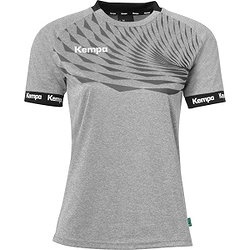Kempa Wave 26 Shirt Korte Mouw Dames - Donkergrijs Gemeleerd / Antraciet