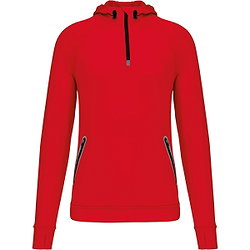 Proact Ziptop À Capuche Hommes - Rouge