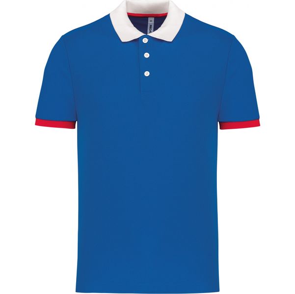Proact Polo Fonctionnel Hommes - Royal / Blanc / Rouge